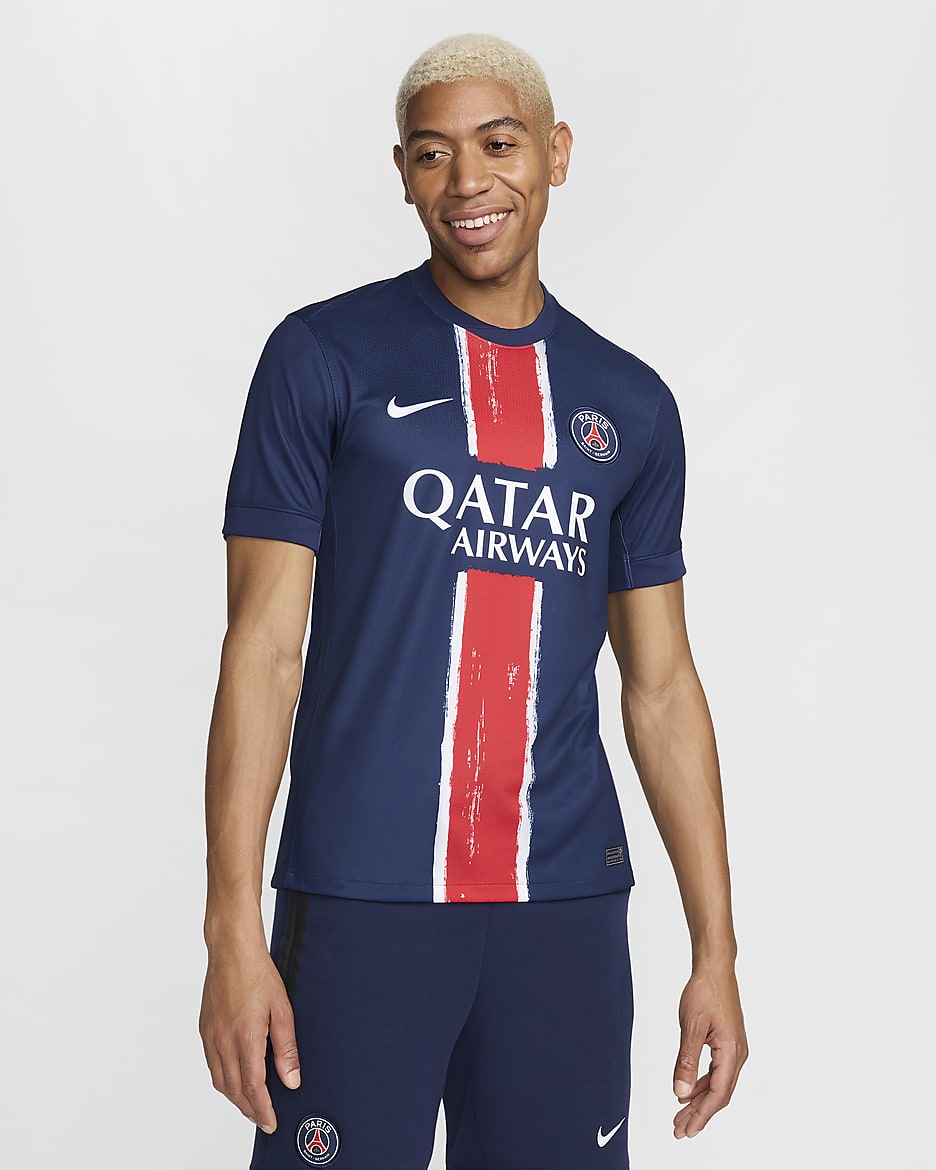 パリ サンジェルマン (PSG) 2024/25 スタジアム ホーム メンズ ナイキ Dri-FIT サッカー レプリカ ユニフォーム